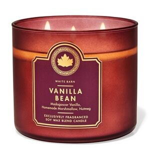 Bath & Body Works White Barn Vanilla Bean 3-Wick Candle